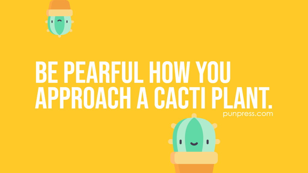 be pearful how you approach a cacti plant - cactus puns