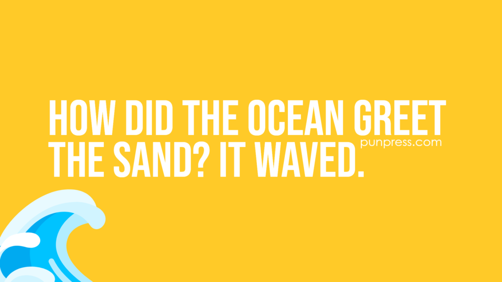 how did the ocean greet the sand? it waved - ocean puns