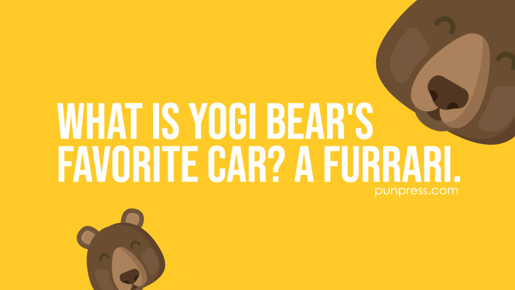 what is yogi bear's favorite car? a furrari - bear puns