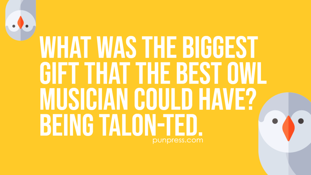 what was the biggest gift that the best owl musician could have? being talon-ted - owl puns