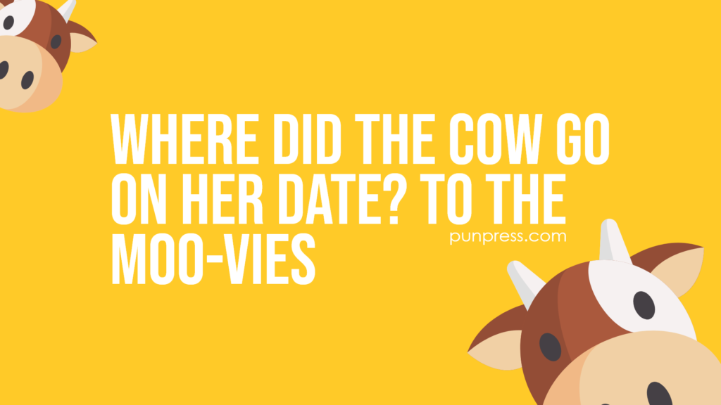where did the cow goon her date? to the moo-vies - cow puns
