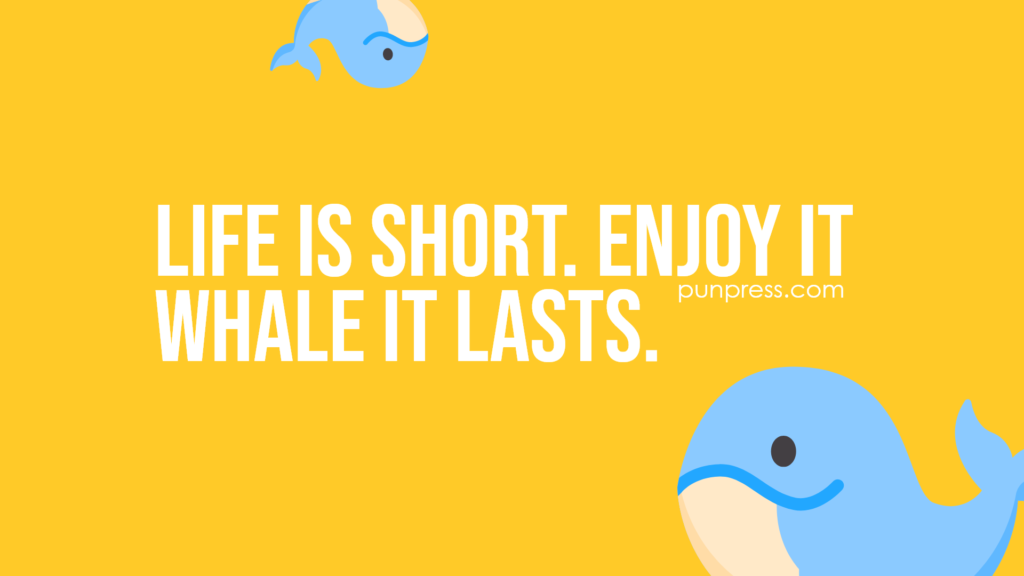 life is short, enjoy it whale it lasts - whale puns