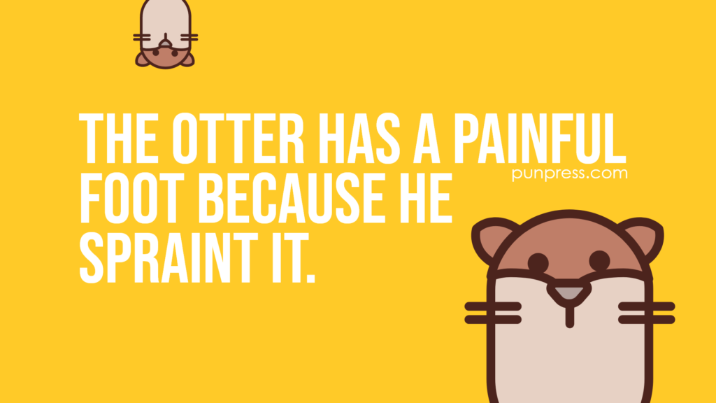 the otter has a painful foot because he spraint it - otter puns