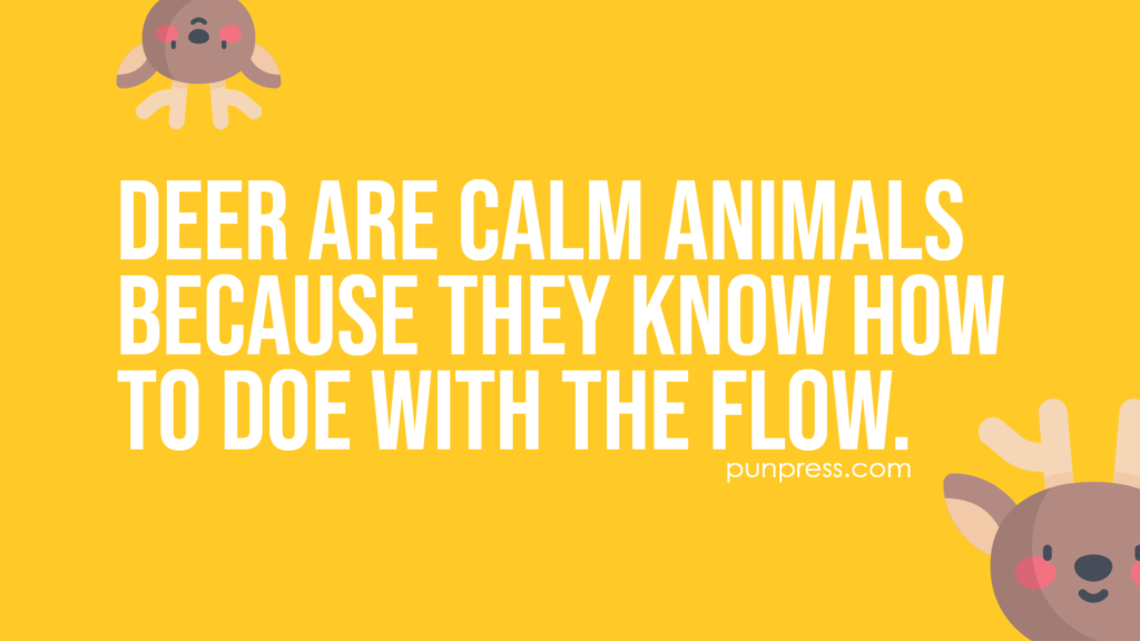 deer are calm animals because they know how to doe with the flow - deer puns