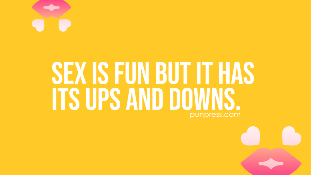 sex is fun but it has its ups and downs - sex puns