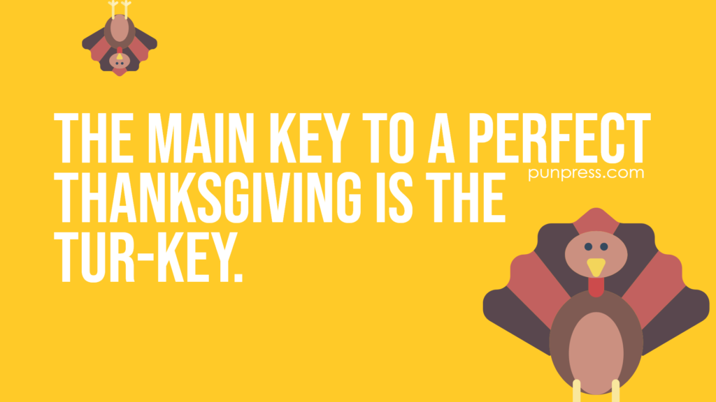 the main key to a perfect Thanksgiving is the tur-key - turkey puns