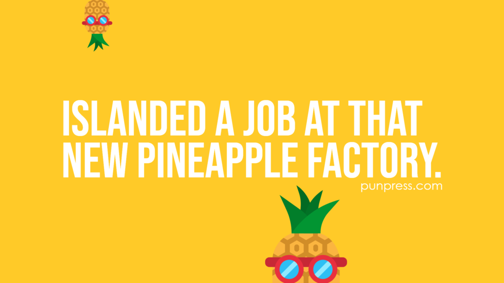 islanded a job at that new pineapple factory - pineapple puns