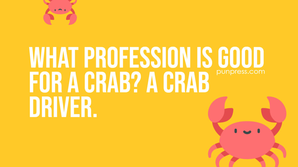 what profession is good for a crab? a crab driver - crab puns