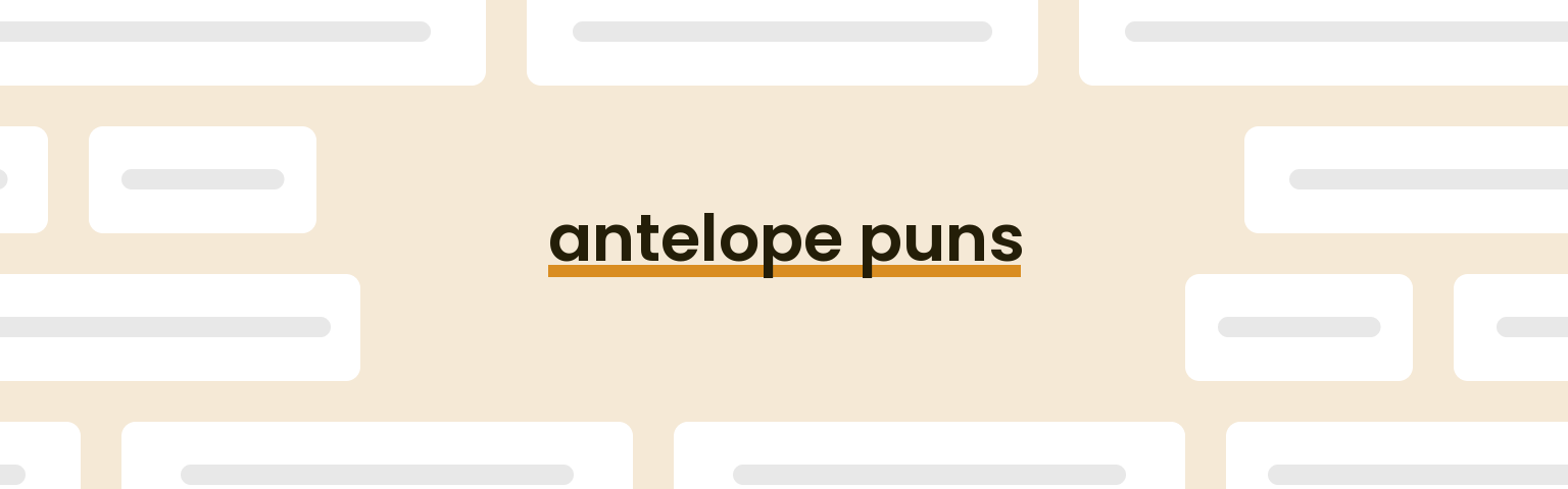 antelope-puns