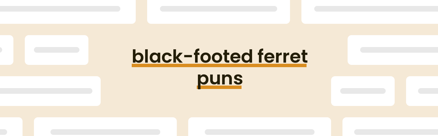 black-footed-ferret-puns