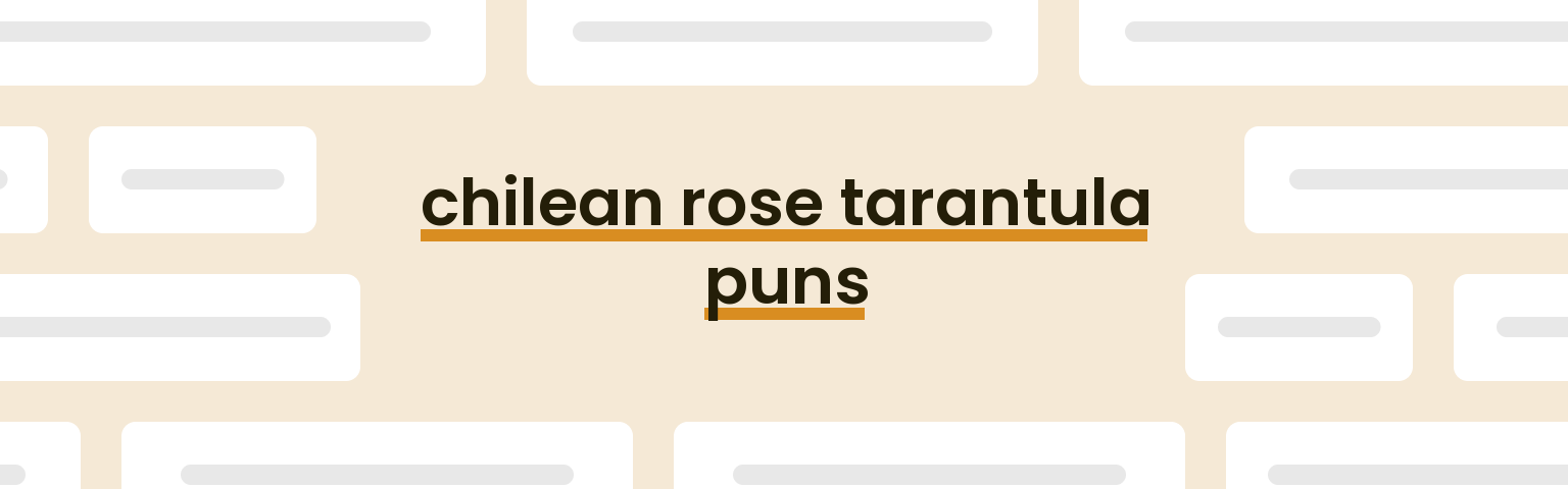 chilean-rose-tarantula-puns