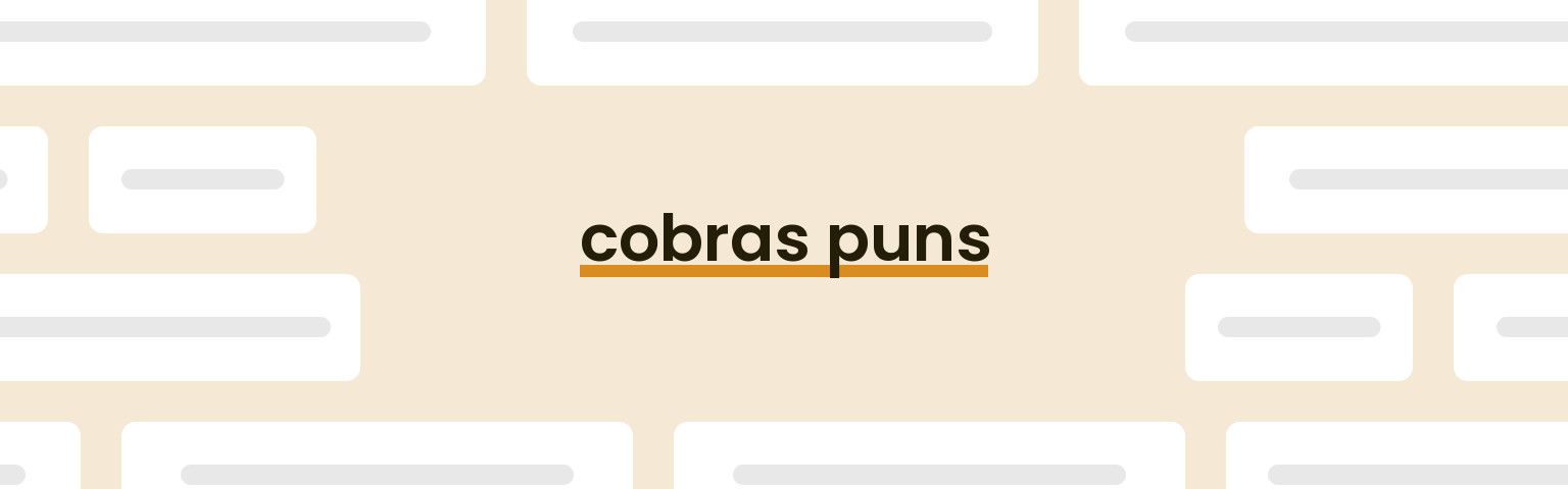 cobras-puns