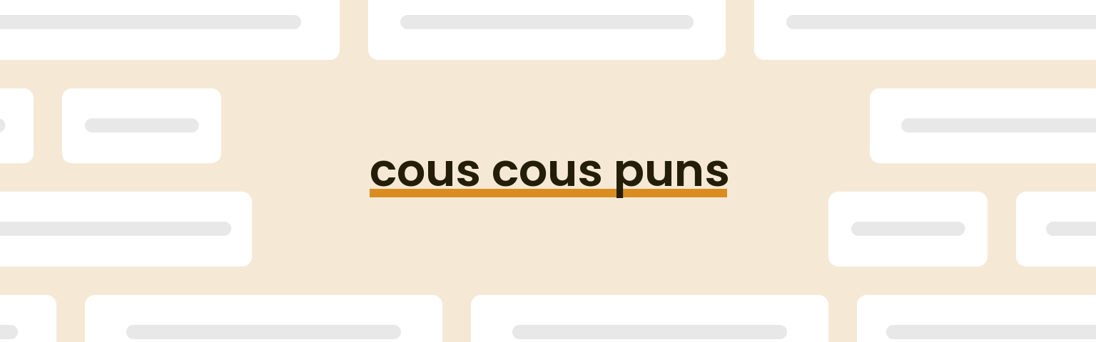 cous-cous-puns