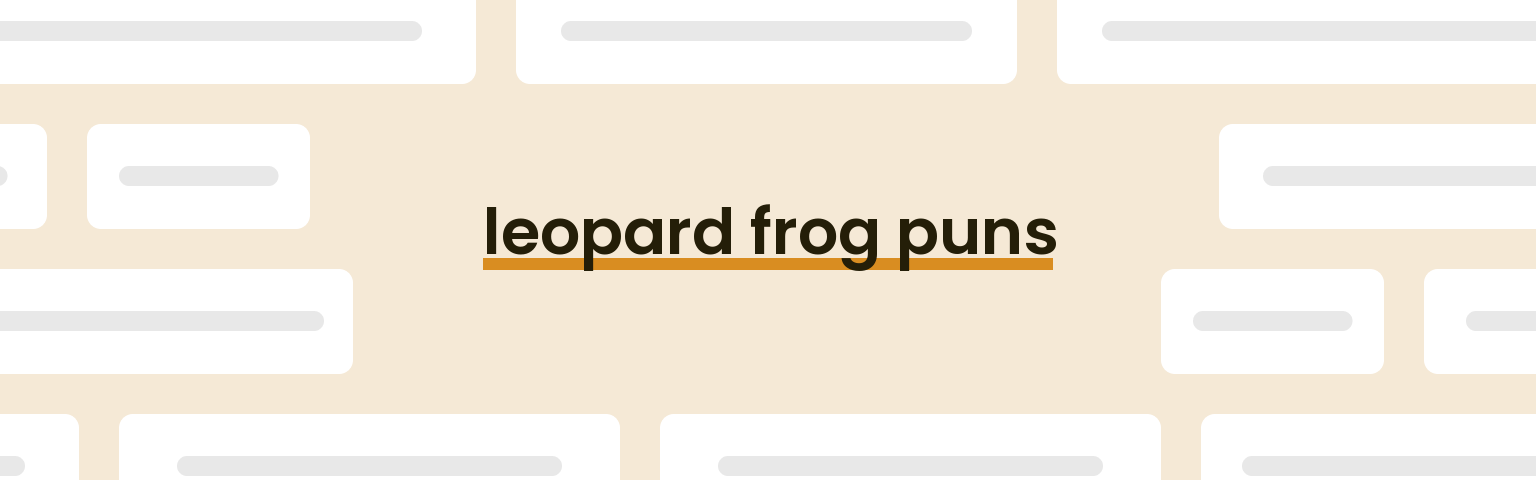 leopard-frog-puns