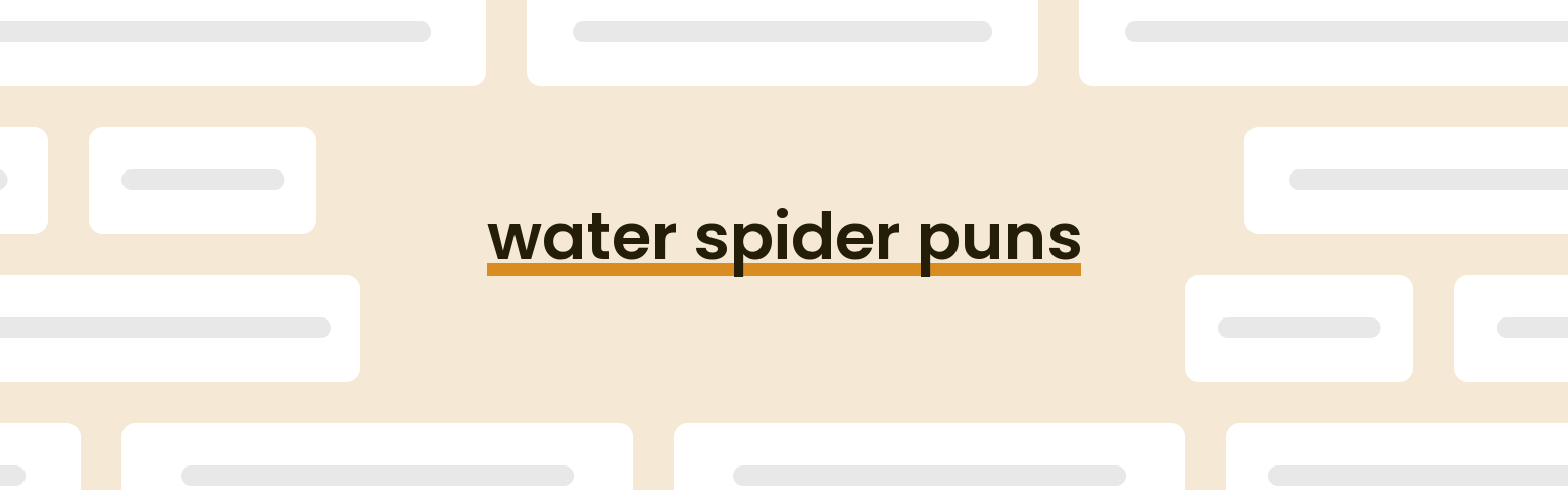 water-spider-puns