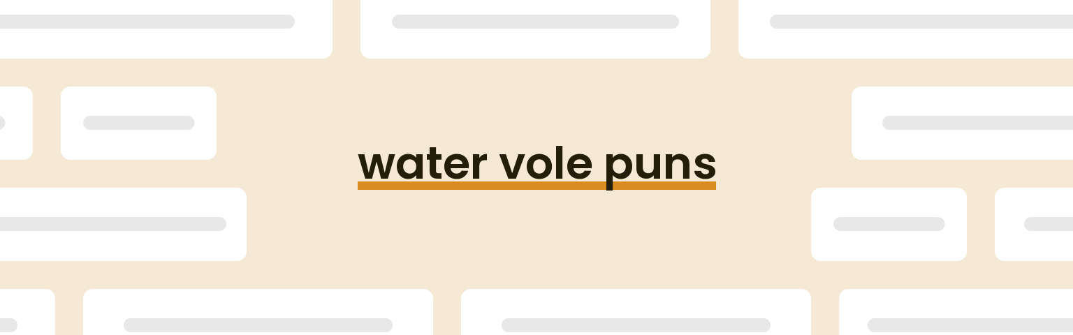 water-vole-puns